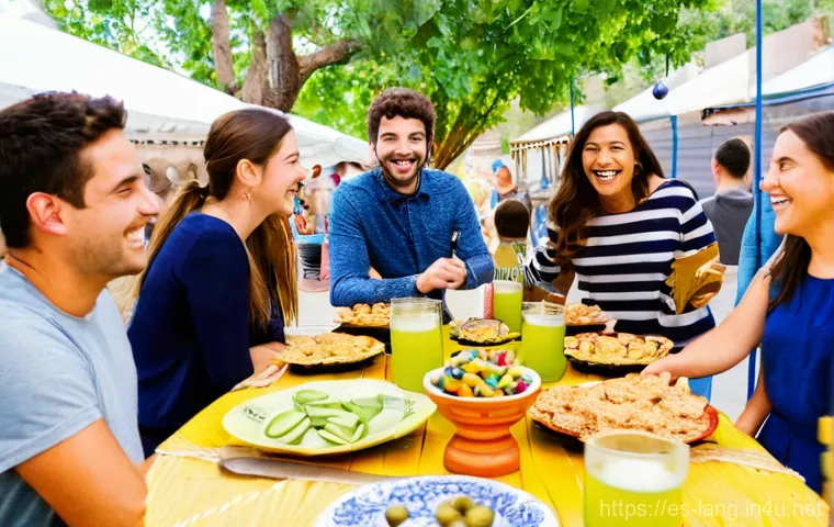 외국어 시험과 실무 경험의 상호 보완 - **Prompt:** A vibrant street market scene in a bustling Latin American city, with colorful stalls se...
