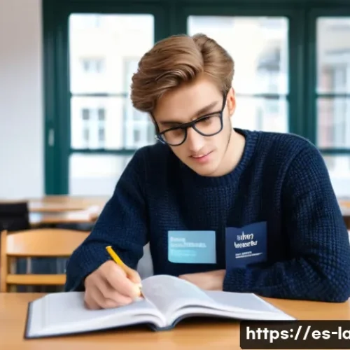 독일어 시험 교재 추천 - **Prompt 1: German Language Study Session**
    A young adult, fully clothed in a comfortable, styli...